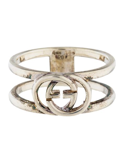 gucci wide ring with interlocking g motif|gucci interlocking g silver ring.